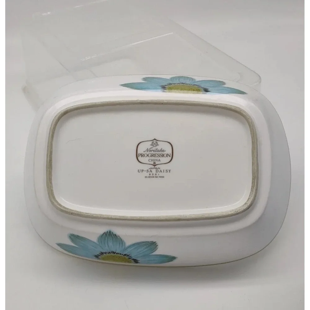 Vtg Noritake UP-SA DAISY Vegetable Serving Bowl Oval 9001 Progression Japan 1 - Picture 2 of 6